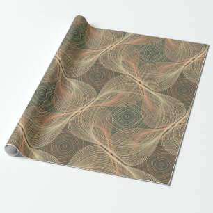 Organic lines geometric shapes optical illusion se wrapping paper