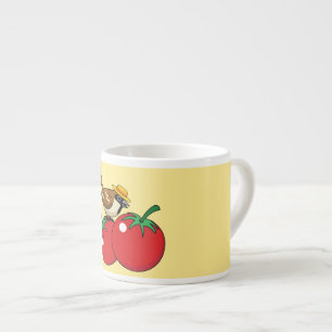 Organic Lover Sparrow Eating Red Tomato Espresso Cup