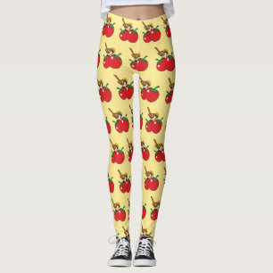 Organic Lover Sparrow Eating Red Tomato Leggings