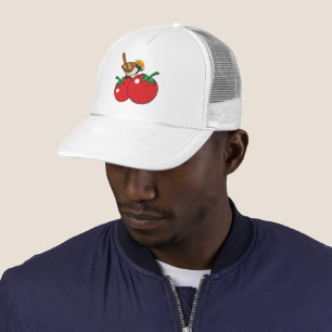 Organic Lover Sparrow Eating Red Tomato Trucker Hat