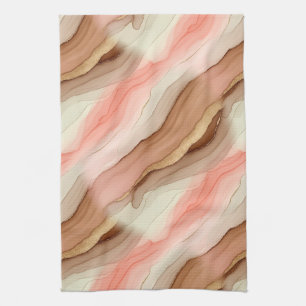 Organic Marble Texture with Burnt Earth and Gold Tea Towel