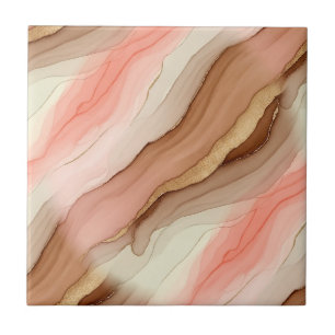Organic Marble Texture with Burnt Earth and Gold Tile
