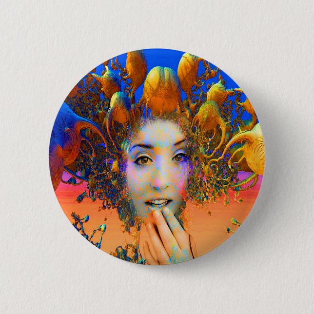 Organic Medusa 6 Cm Round Badge (Front)