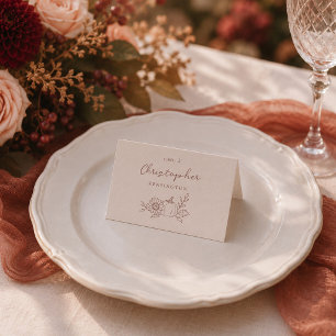 Organic Minimalist Fall Pumpkin Place Cards