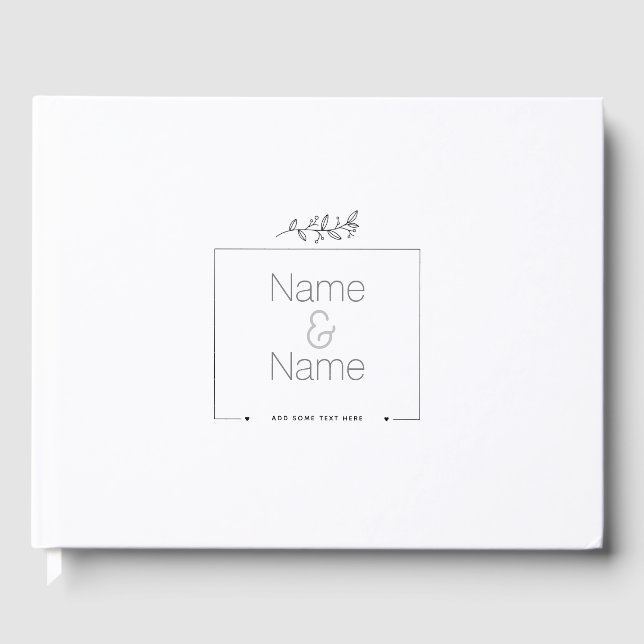 Organic minimalist natural wedding DESIGN EDITABLE Guest Book (Front)
