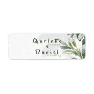 Organic Modern Botanical Wedding Address Label