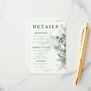 Organic Modern Botanical Wedding Enclosure Card