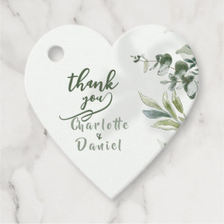 Organic Modern Botanical Wedding Invitation Favour Tags