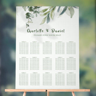 Organic Modern Botanical Wedding Seating Chart