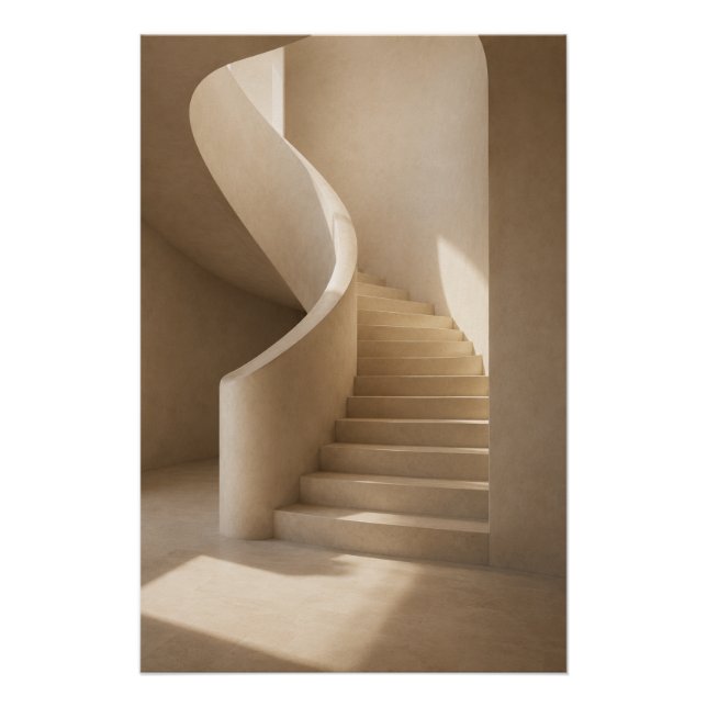 Organic Modern Staircase Architecture Print (Front)