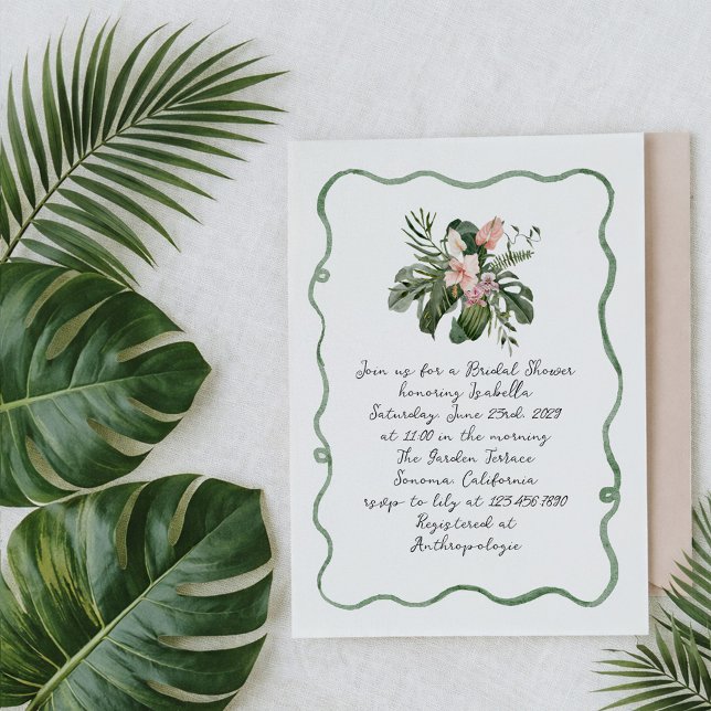 Organic Modern Tropical Bridal Shower Invitation (Creator Uploaded)