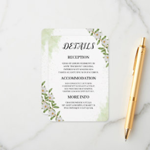 Organic Modern Wedding Enclosure Card