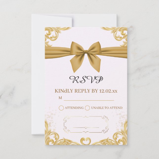 Organic Modern Wedding RSVP Card  (Front)