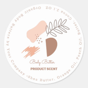 Organic Motif Body Butter Bath Soap Branding Classic Round Sticker