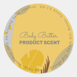 Organic Motif Leaf Body Butter Bath Soap Branding Classic Round Sticker