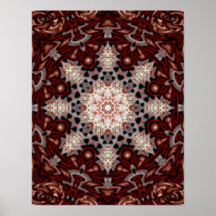 Organic Mushroom Snowflake Poster