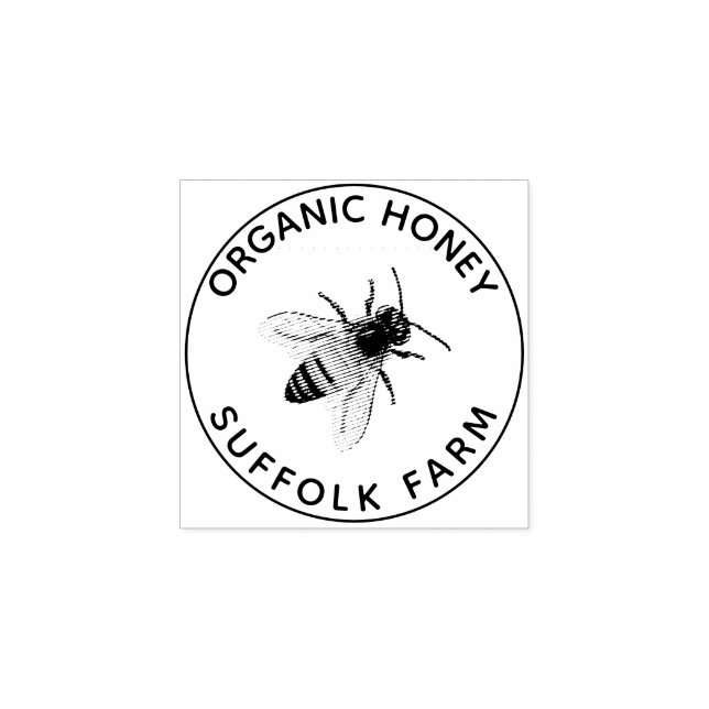 Organic Natural Honey Bee Simple  Rubber Stamp (Imprint)