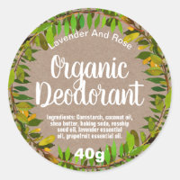 Organic Natural Leaves And Kraft Lip Balms Labels