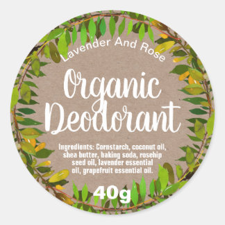 Organic Natural Leaves And Kraft Lip Balms Labels