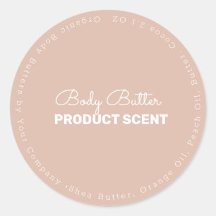 Organic Neutral Body Butter Bath Soap Branding Classic Round Sticker