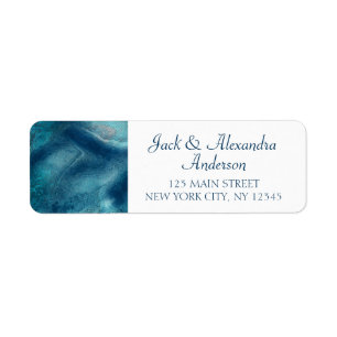 Organic Ocean Blue Watercolor Wedding
