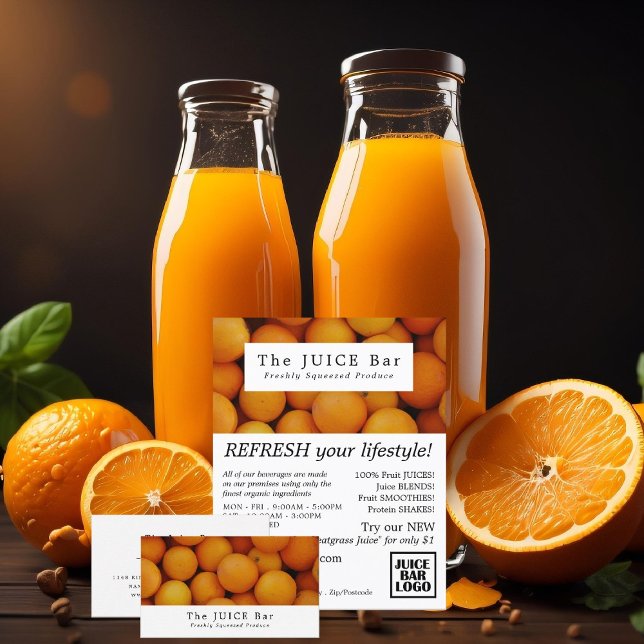 Organic Oranges, Juice Bar Business Card (Creator Uploaded)