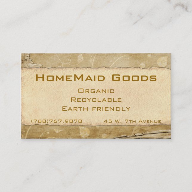 Organic Paper Flowers Business Card (Front)