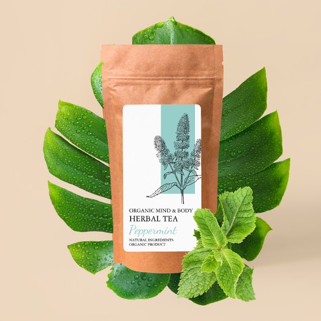 Organic Peppermint Herbal Tea Business Label (Creator Uploaded)
