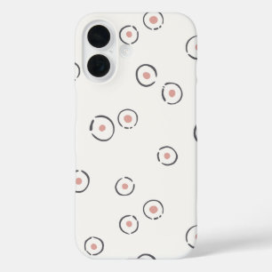 Organic Polka Dot Abstract Boho Dusty Rose iPhone 16 Case