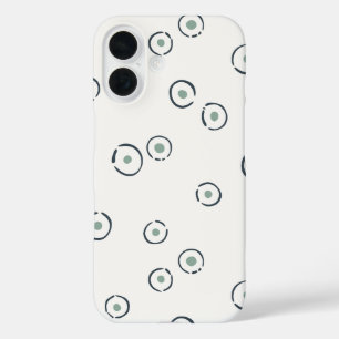 Organic Polka Dot Abstract Boho Muted Sage Green iPhone 16 Case