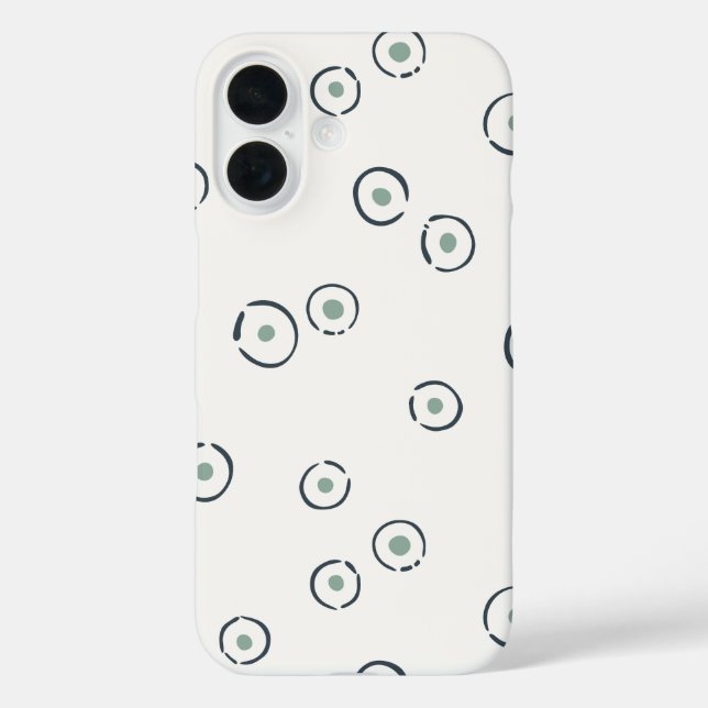 Organic Polka Dot Abstract Boho Muted Sage Green Case-Mate iPhone Case (Back)