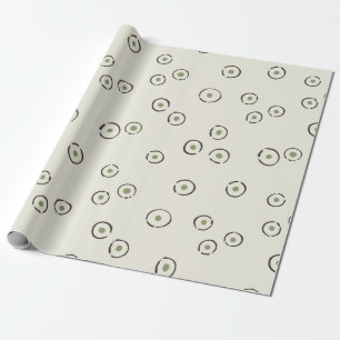 Organic Polka Dot Abstract Pale Olive Green Wrapping Paper