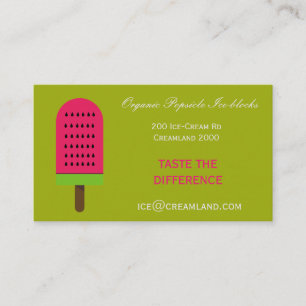 Organic popsicle ice-block shop or business card