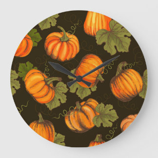Organic Pumpkins: Farm to Table Large Clock