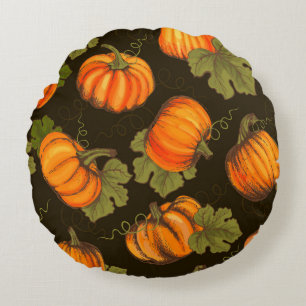 Organic Pumpkins: Farm to Table Round Cushion