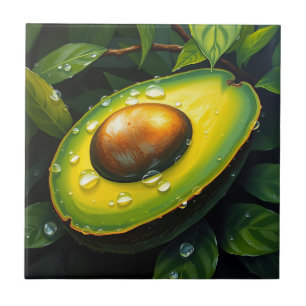 Organic Raingrown Avocado with Dewdrops Tile