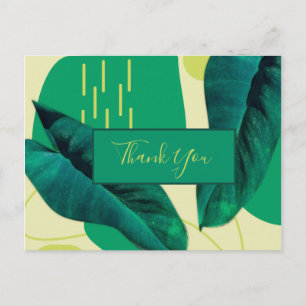 Organic Realistic Leaf Collage Greenery Thank You Postcard