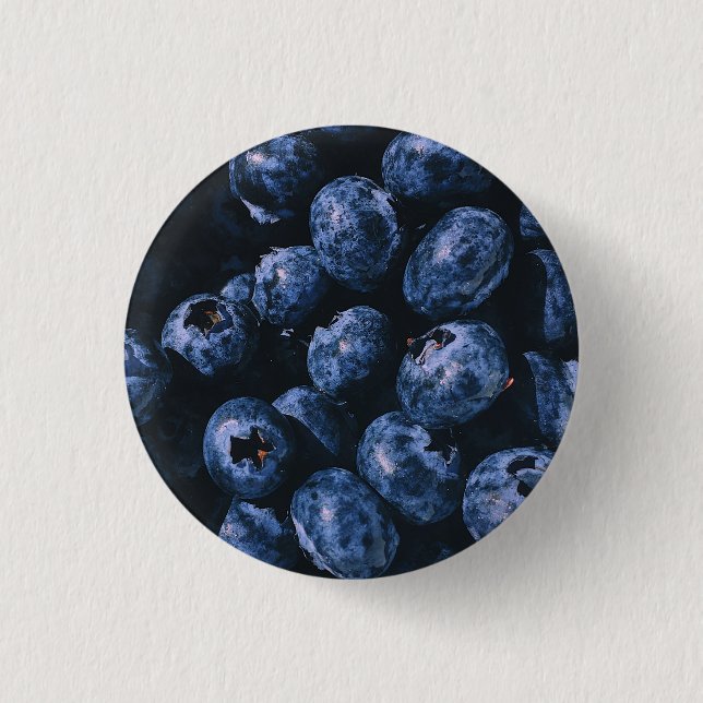 Organic Ripe Bunch of Blueberries 3 Cm Round Badge (Front)