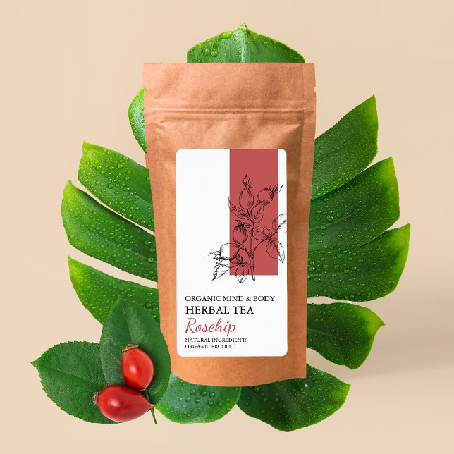 Organic Rosehip Herbal Tea Business Label (Creator Uploaded)
