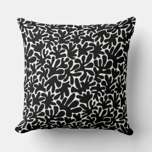 Organic Shapes Abstract 240822 - Black Cushion