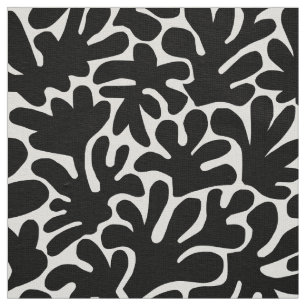 Organic Shapes Abstract 240822 - Black Fabric