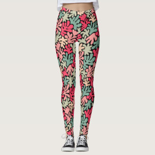 Organic Shapes Abstract 240822 - Colors02 on Black Leggings