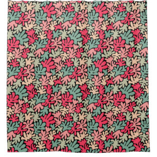 Organic Shapes Abstract 240822 - Colors02 on Black Shower Curtain