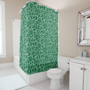 Organic Shapes Abstract 240822 - Forest Green Shower Curtain