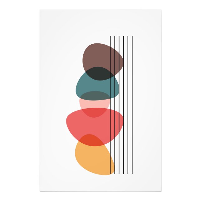 Organic Shapes Artistic Modern Composition Photo Print (Front)