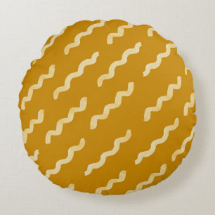 Organic shapes naive pattern. Abstract watercolor Round Cushion