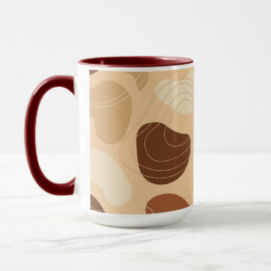 Organic shapes pattern brown and beige mug