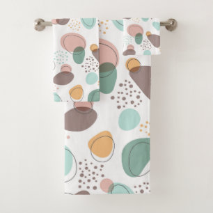 Organic shapes seamless pattern bath towel set