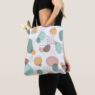 Organic shapes seamless pattern tote bag