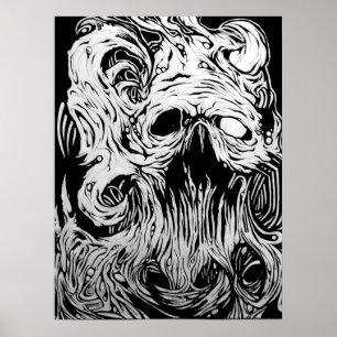 organic skull poster